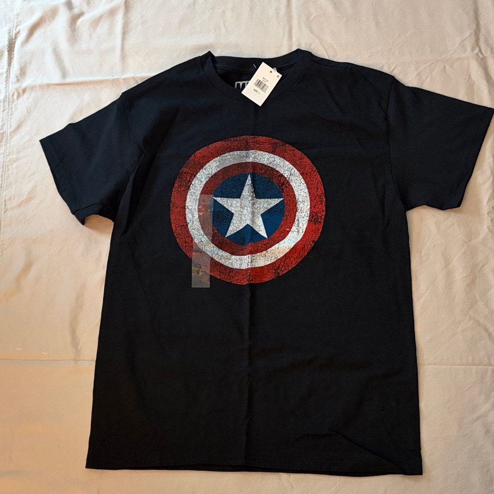 Captain America Shield Black T-Shirt